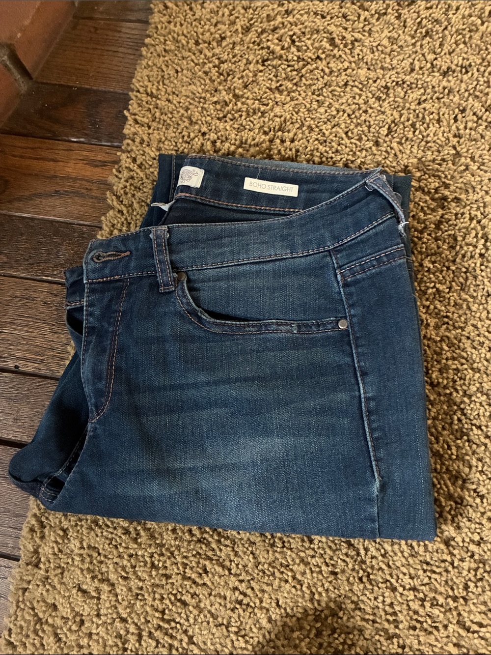 Vintage America Dark Blue Straight Leg Jeans